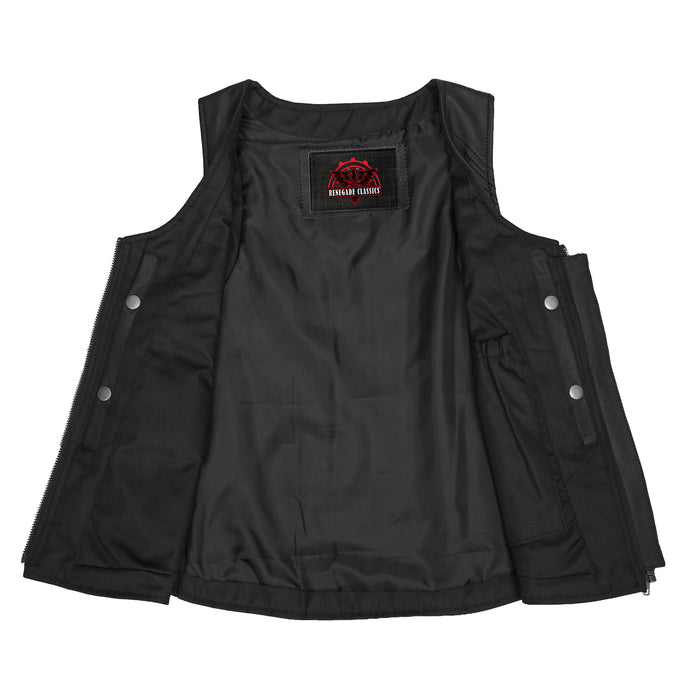 Women's Stylish Open Neck Side Lace Zipper Front Vest