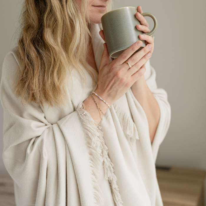 Birch Bamboo Woven Fringe Blanket #color_birch