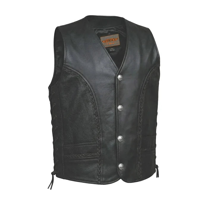 Wrangler - Men's Ultra Leather Motorcycle Vest