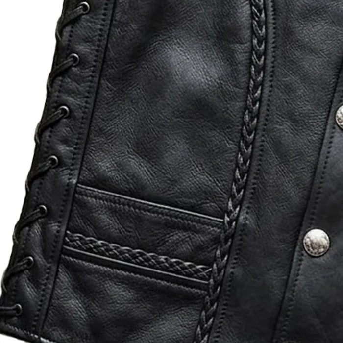Wrangler - Men's Ultra Leather Motorcycle Vest